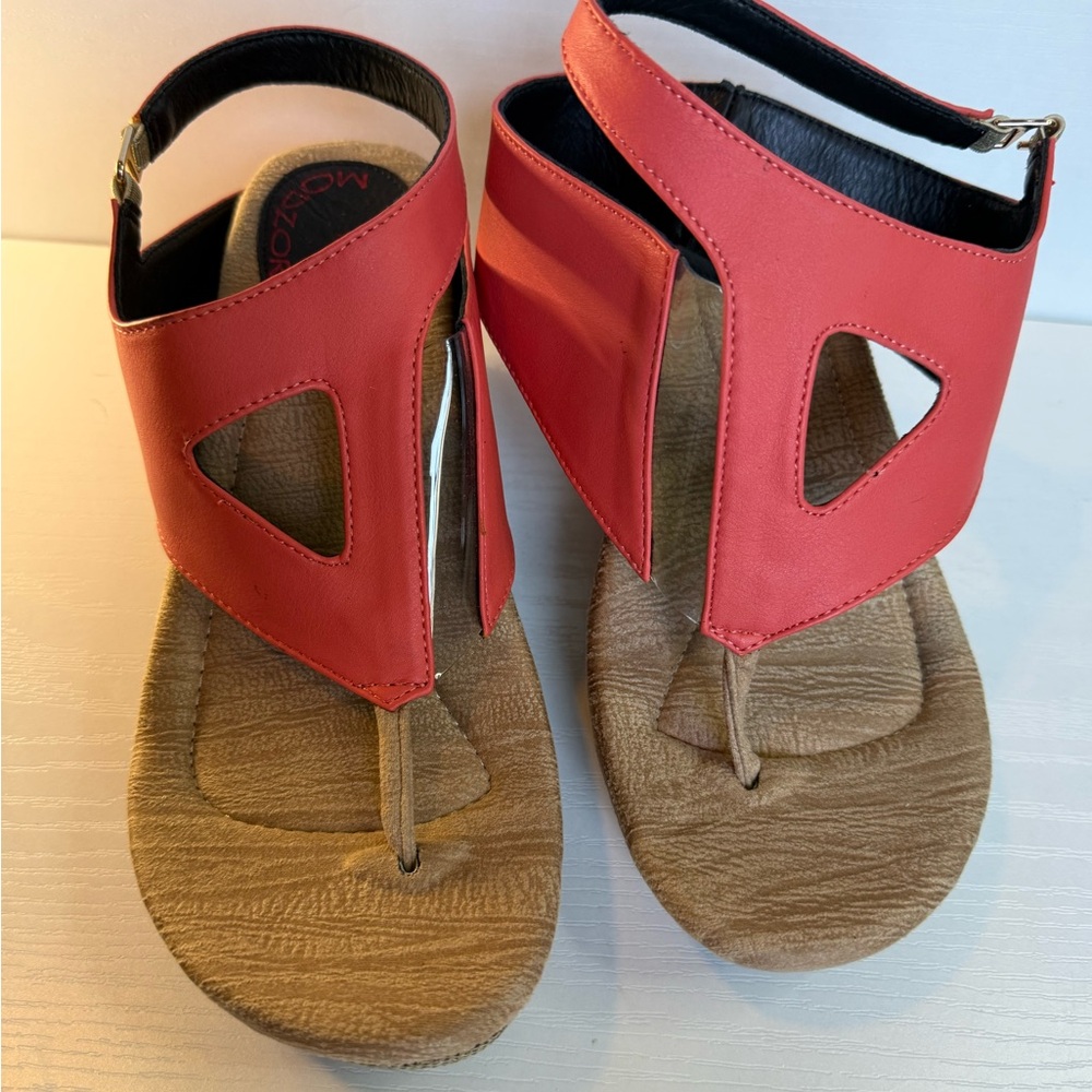 Moroccan-Style Red Leather Thong Sandals